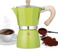 ☕ narce зеленый кофеварка moka pot 6 чашек - 9.3 унции - кубинский кофеварка, кофеварка для плиты, итальянский эспрессо мока, кофеварка грека, алюминий. логотип