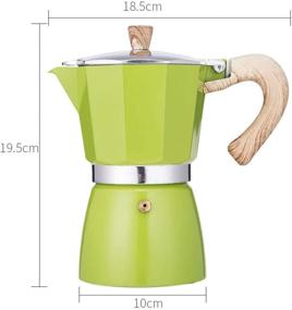 img 3 attached to ☕ NARCE Зеленый кофеварка Moka Pot 6 чашек - 9.3 унции - Кубинский кофеварка, кофеварка для плиты, итальянский эспрессо Мока, кофеварка Грека, алюминий.