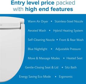 img 3 attached to Brondell LE99 Swash Electronic Bidet Seat - White, Round Toilet Fit with Lite-Touch Remote, Warm Air Dryer, Strong Wash Mode, Stainless-Steel Nozzle, User Settings & Easy Installation