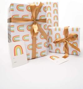 img 1 attached to 🌈 Rainbow Gift Wrapping Paper Set: 3 Folded 27" x 39" Papers + 3 Meters of Ribbons & 3 Gift Tags - Perfect Bundle for Baby Showers, Birthdays & More