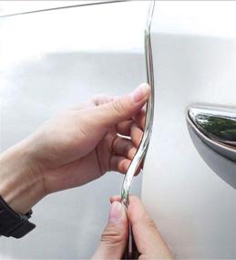 img 4 attached to 🚗 16FT(5M) Clear U Shape Trim Molding Electroplated Glossy Rubber Car Door Edge Guards - Silver, Fits Most Cars