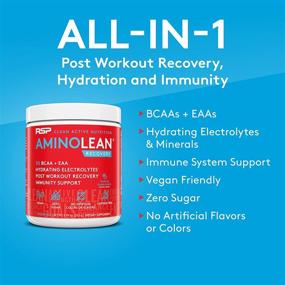 img 2 attached to 🍹 RSP AminoLean Recovery - Post Workout BCAAs Amino Acids Supplement with Electrolytes, BCAAs and EAAs for Hydration Boost, Immunity Support - Tropical Punch Flavor, Vegan-Friendly - Muscle Recovery Drink