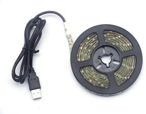 img 4 attached to Renohef Waterproof USB LED Strip Lights: 16.4ft, 300 Leds Warm White - Versatile Lighting for TV, Desktop, Kitchen, and More