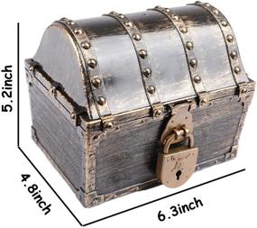 img 1 attached to 🏴 Explore Endless Adventures with Leadtex Kids Pirate Treasure Chest – Plastic Pirate Vintage Treasure Box in Bronze