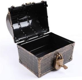 img 2 attached to 🏴 Explore Endless Adventures with Leadtex Kids Pirate Treasure Chest – Plastic Pirate Vintage Treasure Box in Bronze