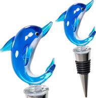 glass dolphin wine stopper - unique handmade decor for wine bottles - eye-catching dolphin wine corker & sealer - perfect gift for hosts & wine lovers логотип