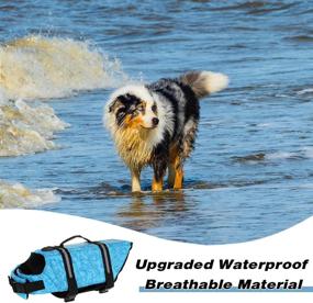 img 2 attached to 🐶 Ultimate Dog Life Jacket: High Buoyancy Dog Safety Vest for Swimming and Boating with Durable Rescue Handle - Suitable for Small, Medium, and Large Dogs