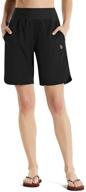 🩳 baleaf women's quick dry boardshorts with knit waistband, 8 inch length, pockets, upf 50+ protection logo