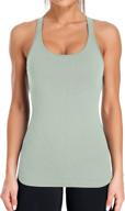 👚 attraco ribbed workout tank tops for women: stylish racerback scoop neck athletic top with built-in bra logo