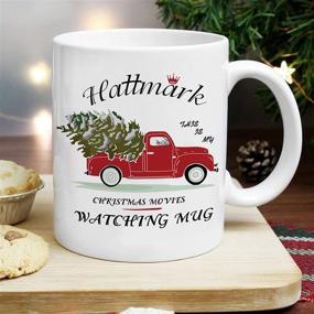 img 1 attached to 🎅 Pcdvn Christmas Movie Coffee Mug, Red Truck Cup for Watching, Perfect Birthday Winter Holiday Gift