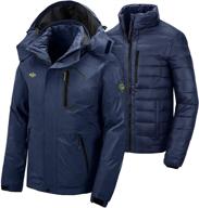 ❄️ wantdo men's 3 in 1 down jacket: waterproof ski, winter, snow coat - warm thicken parka логотип