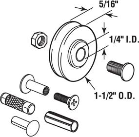 img 3 attached to 🚪 Prime-Line D1797 Sliding Door Roller, 1.5-Inch Steel Ball Bearing, Pack of 2