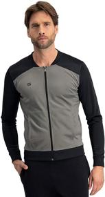 img 4 attached to Bomber Jacket Running Jackets Lightweight Men's Clothing for Active