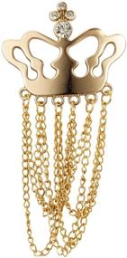 img 3 attached to Golden Swarovski Hanging Brooch for Girls - Knighthood Jewelry