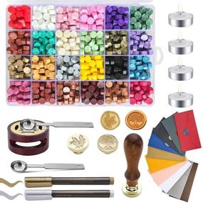 img 4 attached to 💌 Wax Seal Stamp Kit with 648 Pcs Wax Seal Beads, 2 Wax Stamps, and More - Perfect for Wedding Invitations, Gift Wrapping, and Christmas Letters