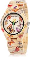 🦋 stunning handmade butterfly engraved bamboo watch for women - bobo bird wooden casual timepiece logo