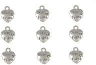 peach heart double-sided pendant: ideal for diy jewelry making - 60pcs charm set (silver tone) logo