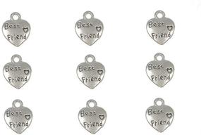 img 4 attached to Peach Heart Double-Sided Pendant: Ideal for DIY Jewelry Making - 60pcs Charm Set (Silver Tone)