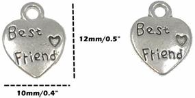 img 3 attached to Peach Heart Double-Sided Pendant: Ideal for DIY Jewelry Making - 60pcs Charm Set (Silver Tone)