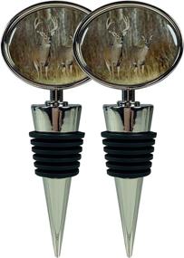 img 4 attached to Autumn Trees Grass Whitetail Deer Buck Doe Wine Bottle Stoppers: Reusable Zinc Alloy Corks for Fresh Wine