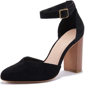 img 4 attached to VETASTE Womens Chunky Pointed Casual Women's Shoes in Pumps