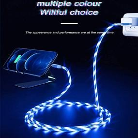 img 1 attached to 🔌 Жидавин магнитный световой зарядный кабель LED Flowing: 3 в 1 USB C 6.6ft, Android магнитный зарядный кабель с подсветкой для телефонов, совместимый с Type C Micro USB смартфонами и устройствами iProduct.