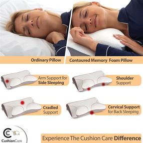 img 3 attached to 🌙 Cervical Memory Foam Pillow: Ultimate Relief for Neck and Shoulder Pain – Ergonomic, Orthopedic Support for Side, Back, Stomach Sleepers - Includes Free Sleeping Mask