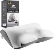 🌙 cervical memory foam pillow: ultimate relief for neck and shoulder pain – ergonomic, orthopedic support for side, back, stomach sleepers - includes free sleeping mask logo