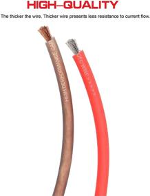 img 1 attached to 🔴 High-Quality 26ft Red Power/Ground Wire for Car Amplifier, Automotive Trailer Harness Wiring - Welugnal 4 Gauge True Spec, Soft Touch Cable