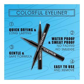 img 2 attached to Winifred Liquid Eyeliner Pencil Set for Women - Waterproof Color Eye Liner Trio (White/Black/Brown) - Long-lasting Makeup Eyeliner Pen (3 Pcs)