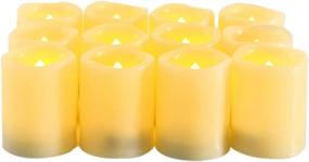 img 4 attached to 🕯️ Candle Choice 12 Pack Flameless LED Tea Light Candles with Timer for Thanksgiving, Wedding, Birthday, Baby Party, Christmas, Halloween Decorations - 1.5x2.0" Votive Candles