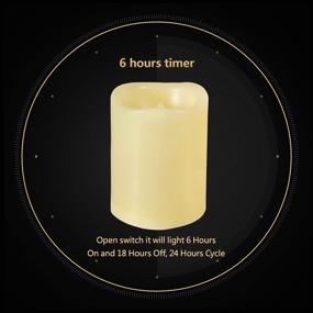img 2 attached to 🕯️ Candle Choice 12 Pack Flameless LED Tea Light Candles with Timer for Thanksgiving, Wedding, Birthday, Baby Party, Christmas, Halloween Decorations - 1.5x2.0" Votive Candles