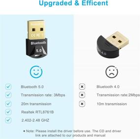 img 1 attached to 💻 Maxuni USB Mini Bluetooth 5.0 Dongle: Wireless Transfer for PC/Laptop with Windows 10/8/1/8/7, Supports Bluetooth Headphones, Headsets, Speakers, Keyboards, Mice, and Printers