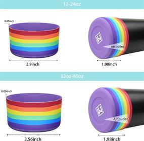 img 1 attached to Rainbow Silicone Boot Cover for Hydro Flask Water Bottles - Anti-Slip Protective Sleeve for 12oz to 40oz Sports Flasks