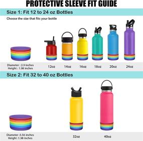 img 2 attached to Rainbow Silicone Boot Cover for Hydro Flask Water Bottles - Anti-Slip Protective Sleeve for 12oz to 40oz Sports Flasks