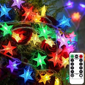 img 4 attached to 🌈 Homeleo 25.7 Ft 50 LED Color Changing String Lights: Timer Remote Control, Battery Powered Star Fairy Lights for Indoor Outdoor Christmas Decor, Bedroom, Patio Umbrella, Balcony, Gazebo (Multicolor)