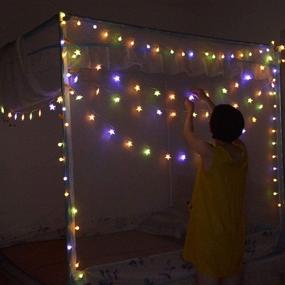 img 1 attached to 🌈 Homeleo 25.7 Ft 50 LED Color Changing String Lights: Timer Remote Control, Battery Powered Star Fairy Lights for Indoor Outdoor Christmas Decor, Bedroom, Patio Umbrella, Balcony, Gazebo (Multicolor)