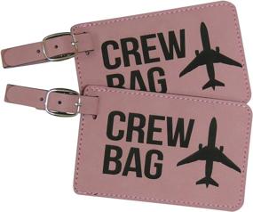 img 4 attached to 👜 Vibrant Pink Crew Bag Tag Graphic: The Perfect Personalized Travel Companion