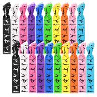 🎀 20-pack girls gymnastics hair ties – gymnastic hair accessories with ribbons – ponytail holders for gymnast women – no-crease sport hair bands logo