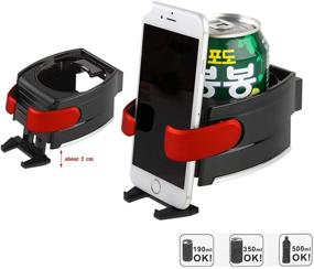 img 3 attached to 🔴 VORCOOL 2 in 1 Car Cup Holder & Cell Phone Mount - Adjustable, Red