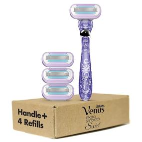 img 4 attached to Get a Close and Smooth Shave with Gillette Venus Extra Smooth Swirl Razors