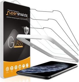 img 4 attached to 📱 Supershieldz iPhone 11 Pro Max and iPhone XS Max Tempered Glass Screen Protector (6.5 inch) - 3 Pack with Easy Installation Tray, Anti Scratch, Bubble Free