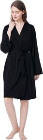 img 4 attached to Soft Kimono Robes for Women | Long Knit Bathrobe | Lightweight Sleepwear with V-Neck | Comfortable Loungewear for Ladies | Size Range: S-3XL