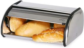 img 3 attached to Large Stainless Steel Roll Top Bread Box for Kitchen Counter - Sliver Bread Storage Holder with Lid, 17 x 11 x 7 Inches, High-Capacity Bread Keeper