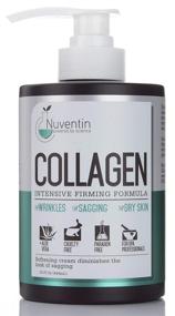 img 4 attached to Large 16 Fl Oz Salon Size Collagen Firming Cream. Nuventin Collagen Cream for Wrinkles, Sagging Skin, and Dry Skin. Enriched with Aloe Vera and Green Tea. (15oz)