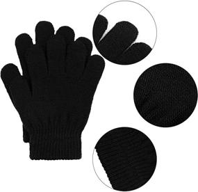 img 2 attached to 🧤 Cooraby Knitted Stretchy Fingers Assorted Boys' Accessories: Stylish and Comfortable Handwear for Active Boys