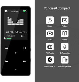img 3 attached to 16GB MP3 Player with Bluetooth, Speaker, FM Radio & More - Portable Music Player with Voice Recorder, E-Book, Picture & Video Player