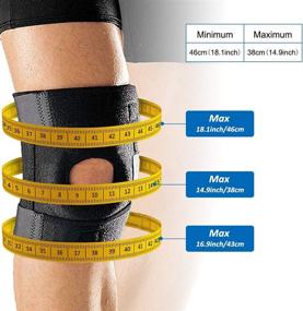 img 2 attached to Youtec Knee Brace - Adjustable Velcro Knee Support for Meniscus Tear, Arthritis, ACL, MCL - Ideal for Sports, Running, Basketball, Wrestling - Men & Women - Large Small - Grey