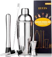 🍸 cocktail shaker set - martini shaker bartender kit 24oz - stainless steel drink shaker with spoon, jigger, muddler, and 2 liquor pourers - professional bar tools set for bartenders & beginners logo