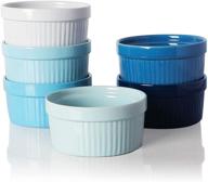 🍮 swejar 8 oz ceramics souffle dishes, ramekins for baking, pudding, creme brulee, souffle - set of 6 (similar colour) logo